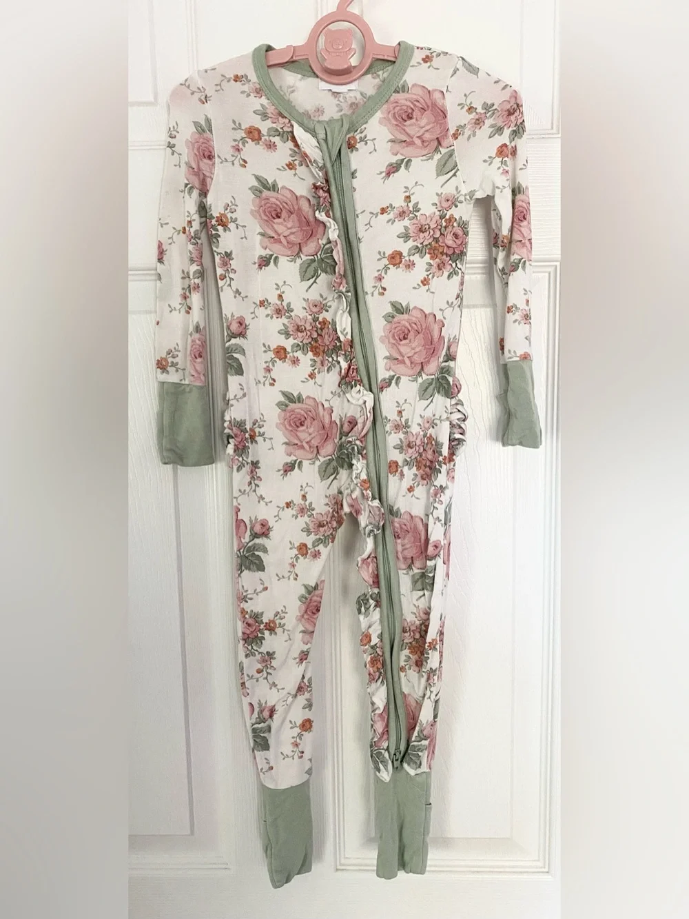 Angel Dear Floral Ruffle-butt Bamboo Pajamas